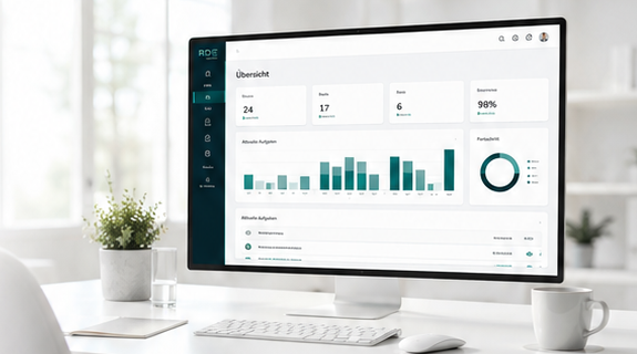 RDEmove-Dashboard mit Übersicht zu Touren, Fortschritt und aktuellen Aufgaben